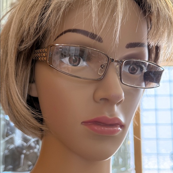 Prada Women’s Bronze Metal Eyeglasses with Crystal detailing on the arms - Picture 4 of 14